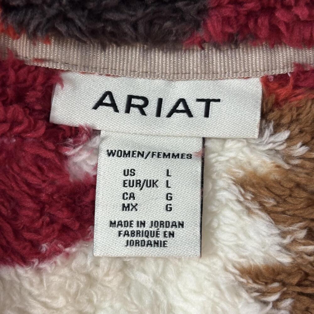 Ariat Sweatshirt Womens Large Multicolor Berber Snap Front Southwestern Fleece - Picture 4 of 11